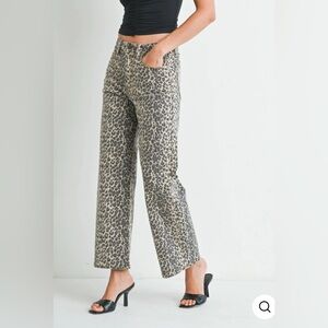 JBD Leopard Print Straight-Leg Pants
